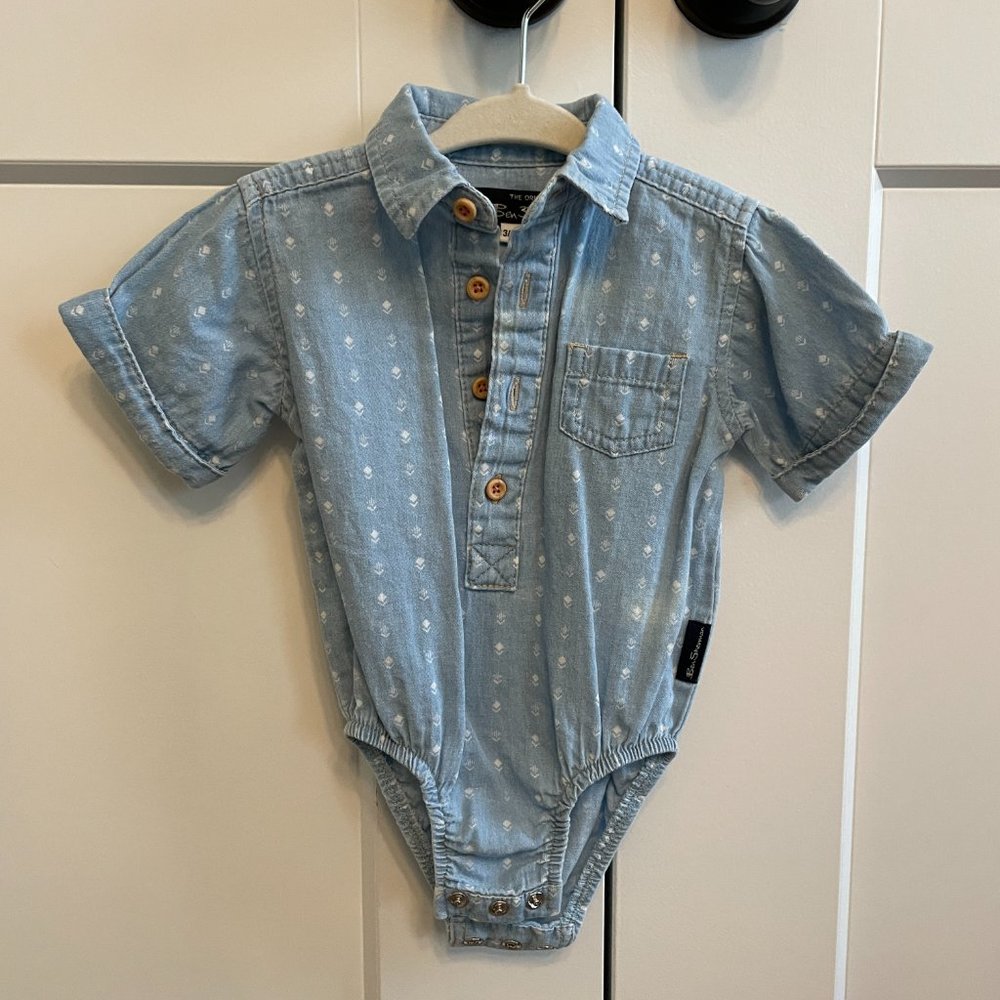 Ben Sherman Chambray Button Down Onesie